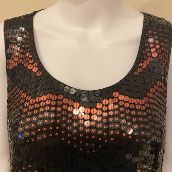 Rena Lange Black Sequins tank top. Size 8 - Picture 2 of 6